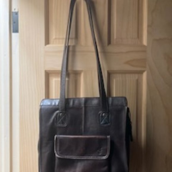 Frye brown leather cool vintage tote work bag - Picture 3 of 12
